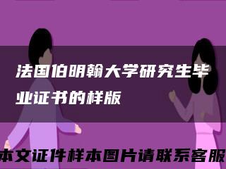 法國伯明翰大學研究生畢業證書的樣版縮略圖