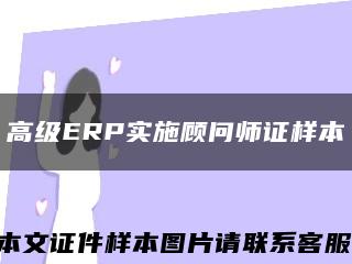 高級ERP實施顧問師證樣本縮略圖