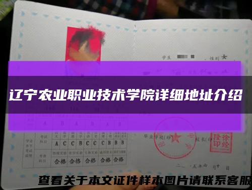 遼寧農業職業技術學院詳細地址介紹縮略圖