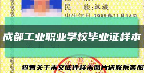 成都工業職業學校畢業證樣本縮略圖