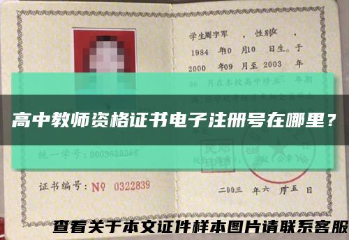高中教師資格證書電子注冊號在哪里？縮略圖