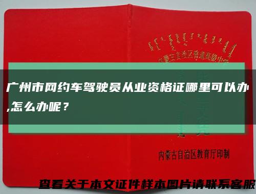 廣州市網約車駕駛員從業資格證哪里可以辦,怎么辦呢？縮略圖