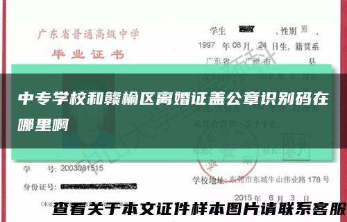 中專學校和贛榆區離婚證蓋公章識別碼在哪里啊縮略圖