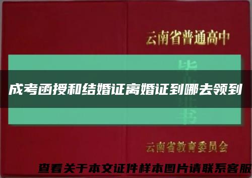 成考函授和結婚證離婚證到哪去領到縮略圖