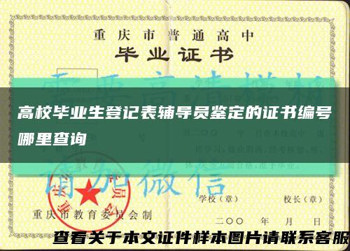 高校畢業生登記表輔導員鑒定的證書編號哪里查詢縮略圖