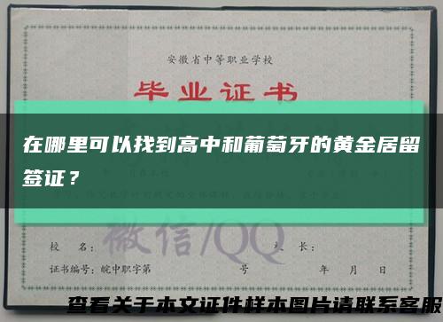 在哪里可以找到高中和葡萄牙的黃金居留簽證？縮略圖