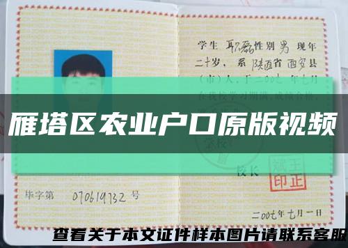 雁塔區農業戶口原版視頻縮略圖