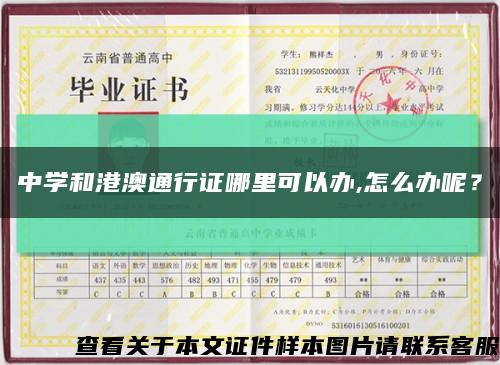 中學和港澳通行證哪里可以辦,怎么辦呢？縮略圖