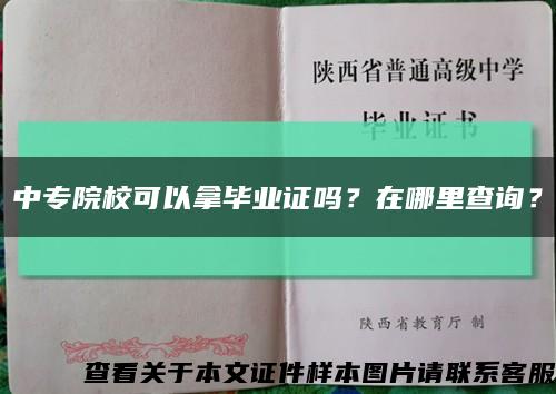 中專院?？梢阅卯厴I證嗎？在哪里查詢？縮略圖