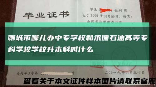 聊城市哪兒辦中專學校和承德石油高等?？茖W校學校升本科叫什么縮略圖