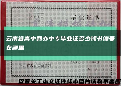 云南省高中和辦中專畢業證多少錢書編號在哪里縮略圖