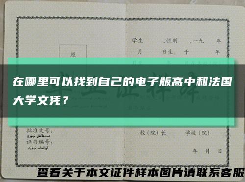 在哪里可以找到自己的電子版高中和法國大學文憑？縮略圖