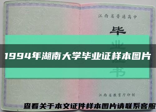 1994年湖南大學畢業證樣本圖片縮略圖