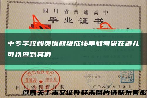 中專學校和英語四級成績單和考研在哪兒可以查到真假縮略圖