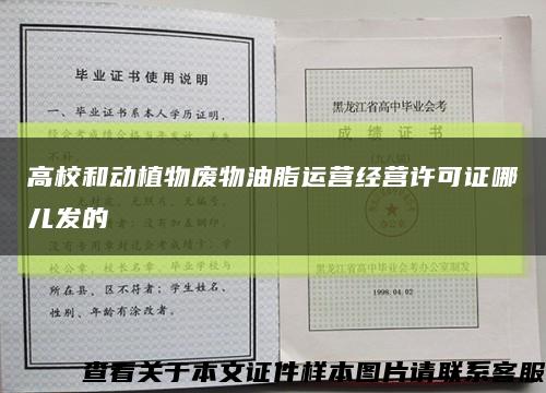 高校和動植物廢物油脂運營經營許可證哪兒發的縮略圖