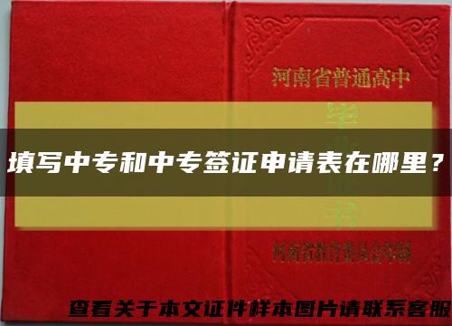 填寫中專和中專簽證申請表在哪里？縮略圖