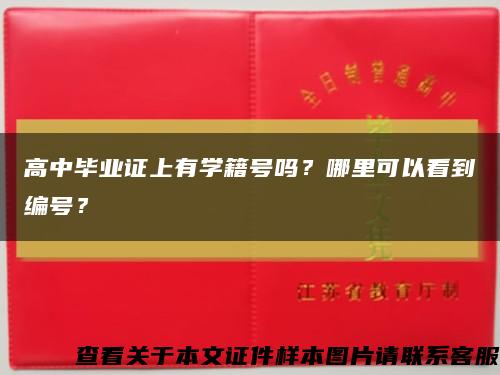 高中畢業證上有學籍號嗎？哪里可以看到編號？縮略圖