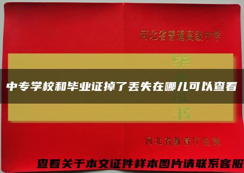 中專學校和畢業證掉了丟失在哪兒可以查看縮略圖