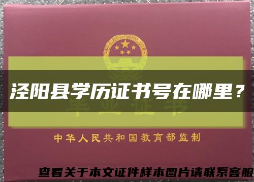涇陽縣學歷證書號在哪里？縮略圖