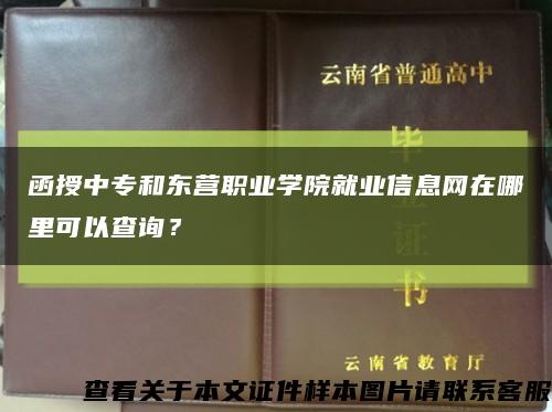 函授中專和東營職業學院就業信息網在哪里可以查詢？縮略圖