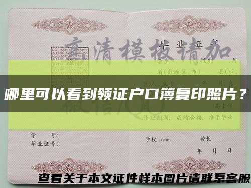 哪里可以看到領證戶口簿復印照片？縮略圖