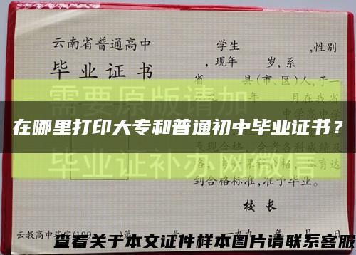 在哪里打印大專和普通初中畢業證書？縮略圖