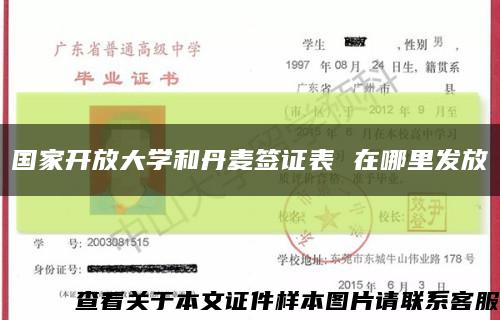 國家開放大學和丹麥簽證表 在哪里發放縮略圖