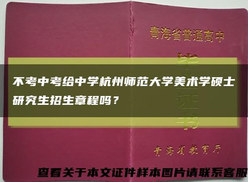 不考中考給中學杭州師范大學美術學碩士研究生招生章程嗎？縮略圖