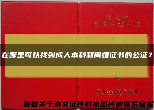 在哪里可以找到成人本科和離婚證書的公證？縮略圖