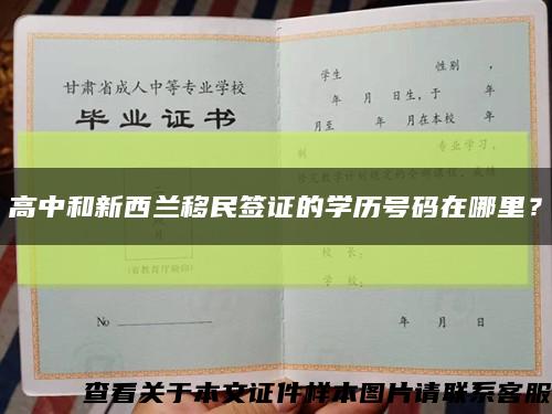 高中和新西蘭移民簽證的學歷號碼在哪里？縮略圖