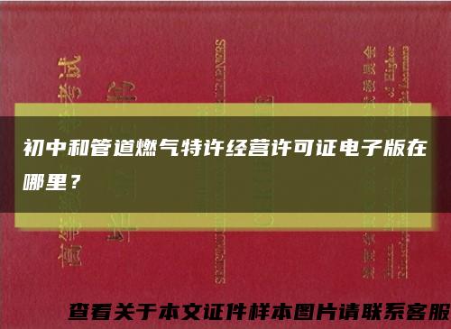 初中和管道燃氣特許經營許可證電子版在哪里？縮略圖