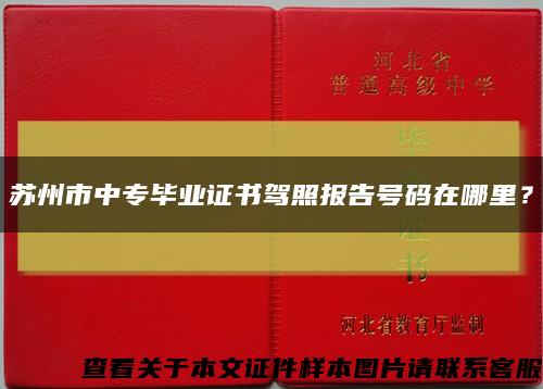 蘇州市中專畢業證書駕照報告號碼在哪里？縮略圖
