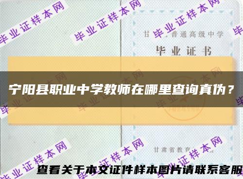 寧陽縣職業中學教師在哪里查詢真偽？縮略圖