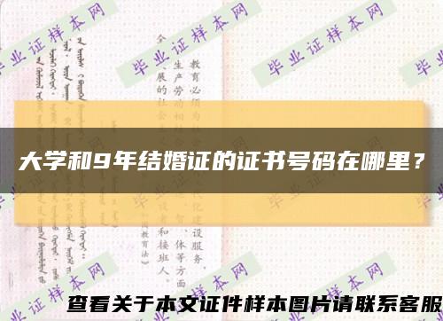 大學和9年結婚證的證書號碼在哪里？縮略圖