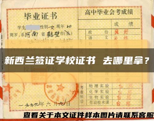 新西蘭簽證學校證書 去哪里拿？縮略圖