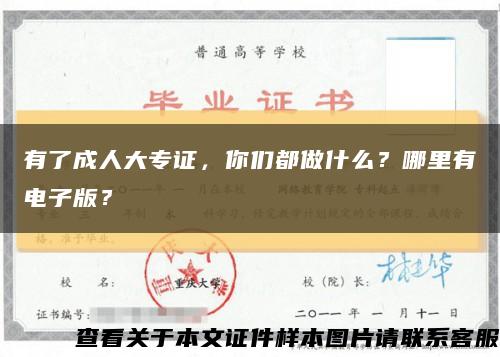 有了成人大專證，你們都做什么？哪里有電子版？縮略圖
