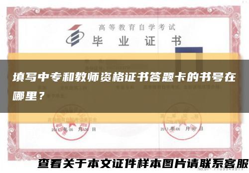填寫中專和教師資格證書答題卡的書號在哪里？縮略圖