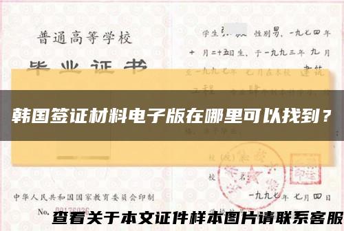 韓國簽證材料電子版在哪里可以找到？縮略圖