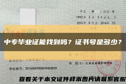 中專畢業證能找到嗎？證書號是多少？縮略圖