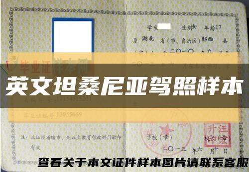 英文坦桑尼亞駕照樣本縮略圖