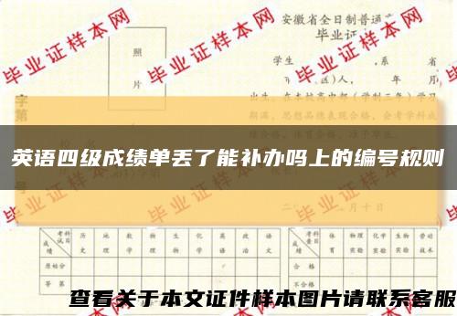 英語四級成績單丟了能補辦嗎上的編號規則縮略圖