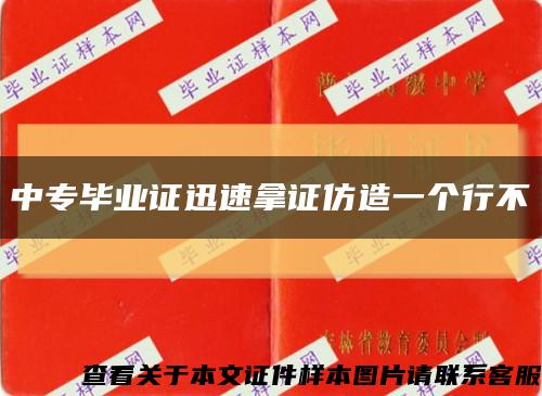 中專畢業證迅速拿證仿造一個行不縮略圖