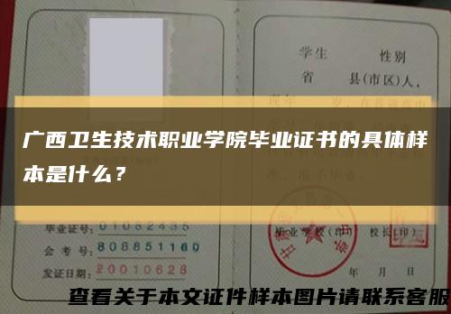 廣西衛生技術職業學院畢業證書的具體樣本是什么？縮略圖