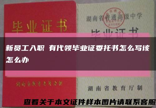 新員工入職沒有代領畢業證委托書怎么寫該怎么辦縮略圖