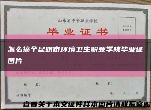 怎么搞個昆明市環境衛生職業學院畢業證圖片縮略圖