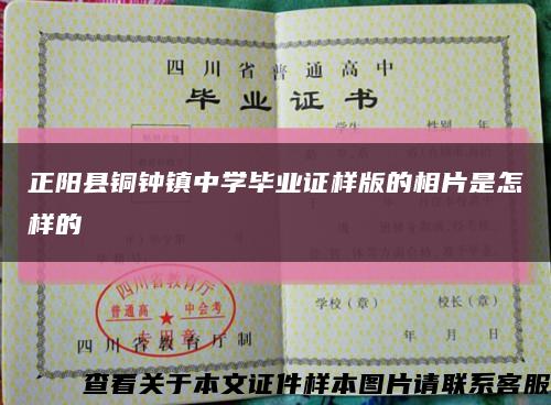 正陽縣銅鐘鎮中學畢業證樣版的相片是怎樣的縮略圖