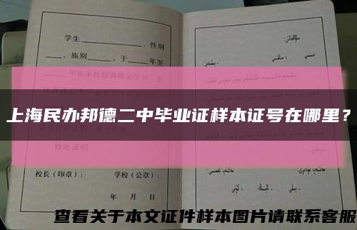 上海民辦邦德二中畢業證樣本證號在哪里？縮略圖