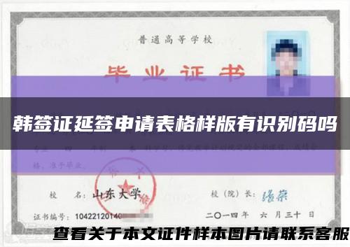 韓簽證延簽申請表格樣版有識別碼嗎縮略圖