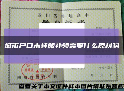 城市戶口本樣版補領需要什么原材料縮略圖