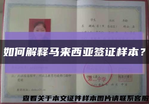 如何解釋馬來西亞簽證樣本？縮略圖